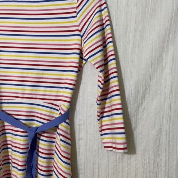 Crewcuts Girls Dress Size 12 Long Sleeve Tie Waist Striped Cotton Blend - Picture 5 of 9
